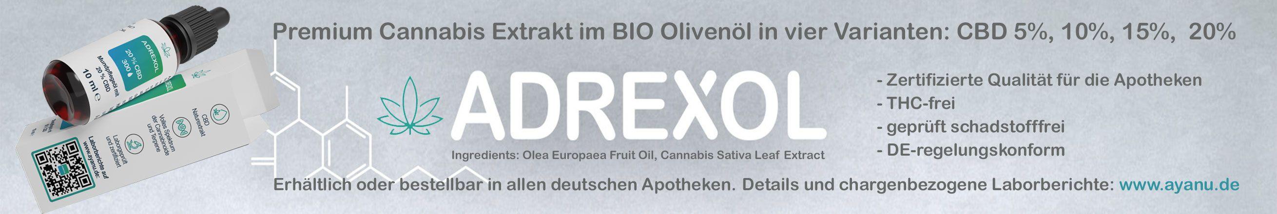 Adrexol CBD Öl Produkte Banner Ayanu